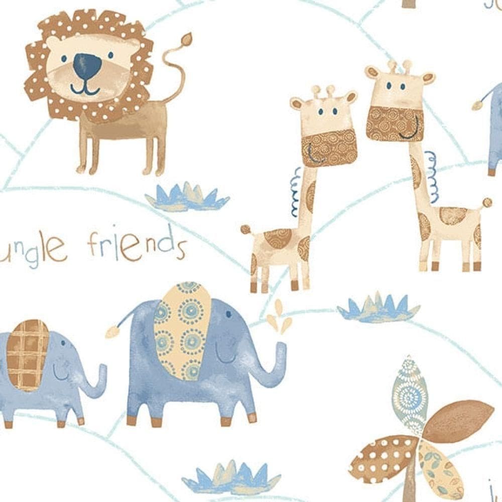 Papel De Parede Just 4 Kids Amigos Da Selva G56022 - Rolo 10m X 0,52m