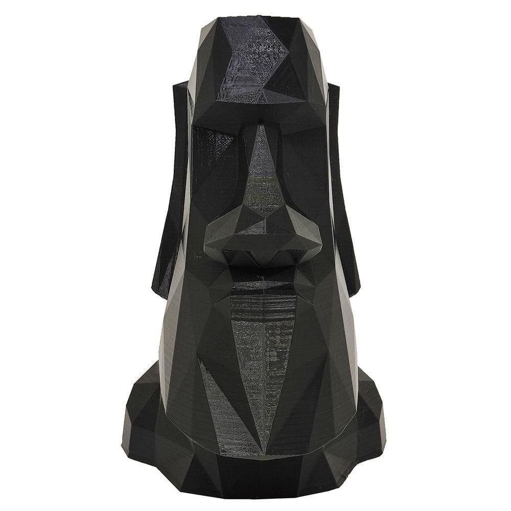 Vaso Estátua Moai Preto Escultura 20 Cm Ilha Da Páscoa Decoração 3d