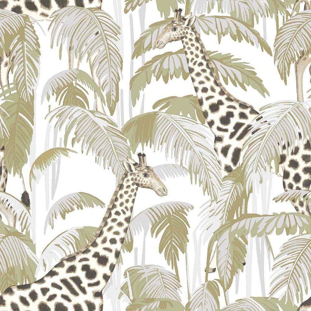 Papel De Parede Botany House Girafa Verde 15527