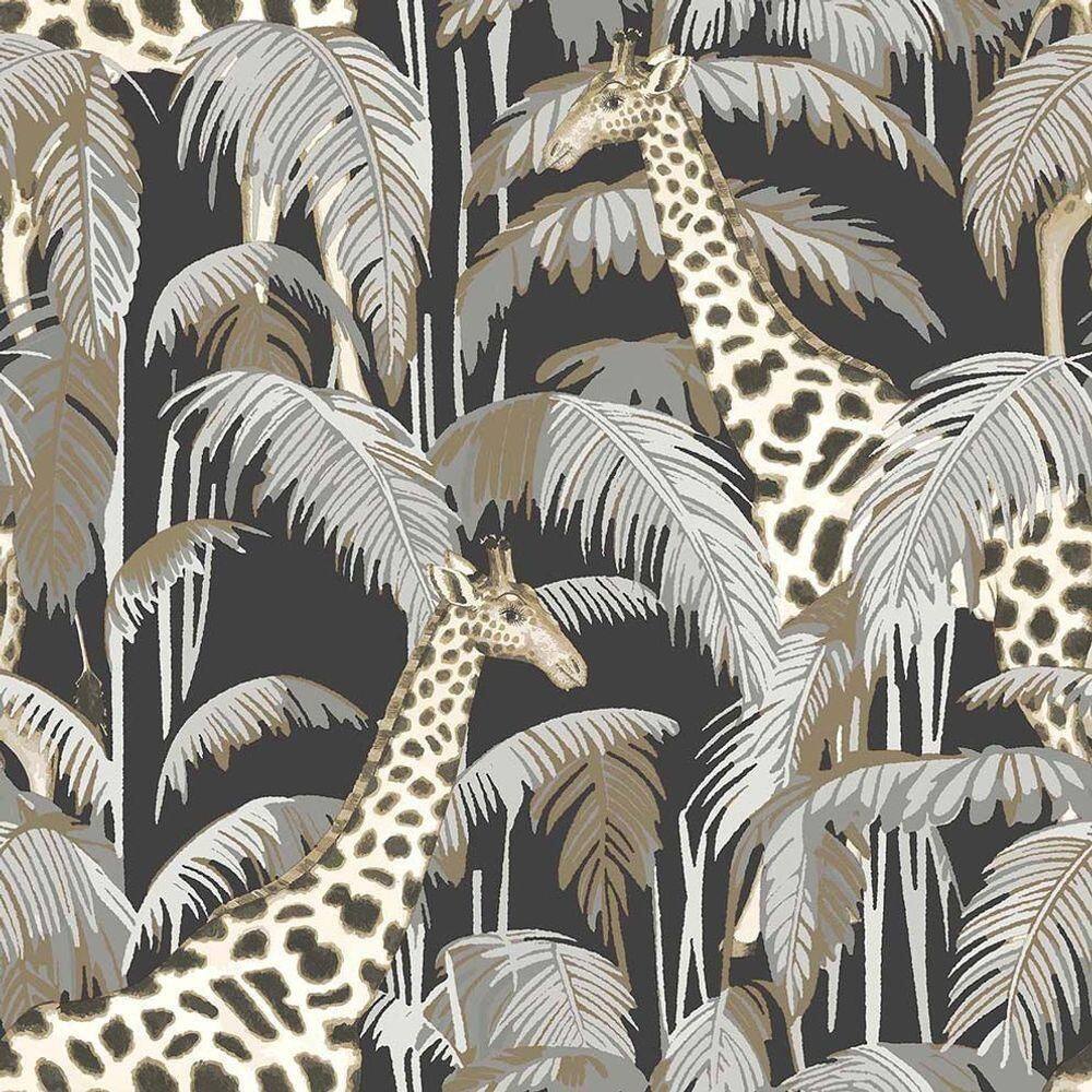 Papel De Parede Botany House Girafa Preto 15529