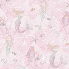 Papel De Parede Sereias - G78390 Rosa E Gliter Tiny Tots 2 - G78390