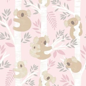 Papel De Parede Coalas - G78387 Rosa E Gliter Tiny Tots 2 - G78387