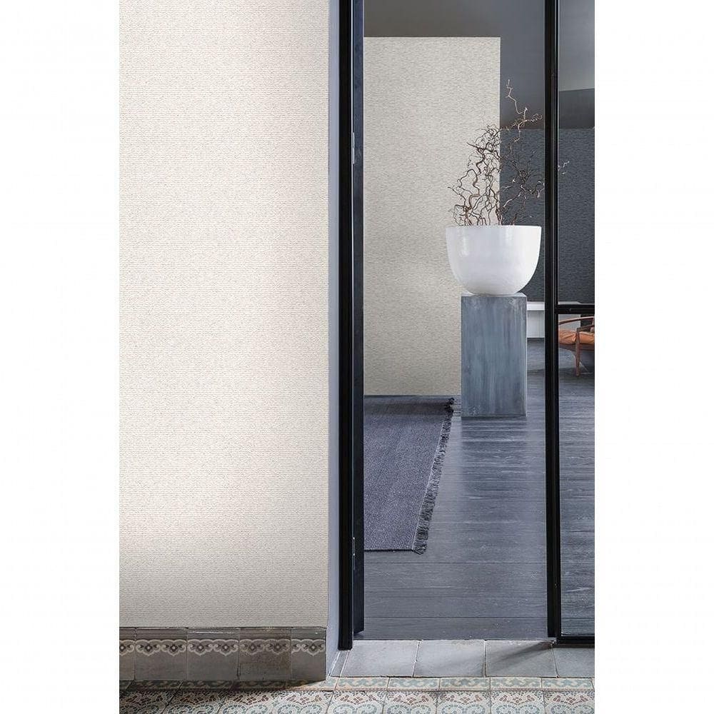 Papel De Parede Muse Têxtil Branco Com Brilho Mu1201