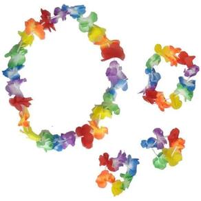 Kit Havaiano - Colar, Tiara E Braceletes