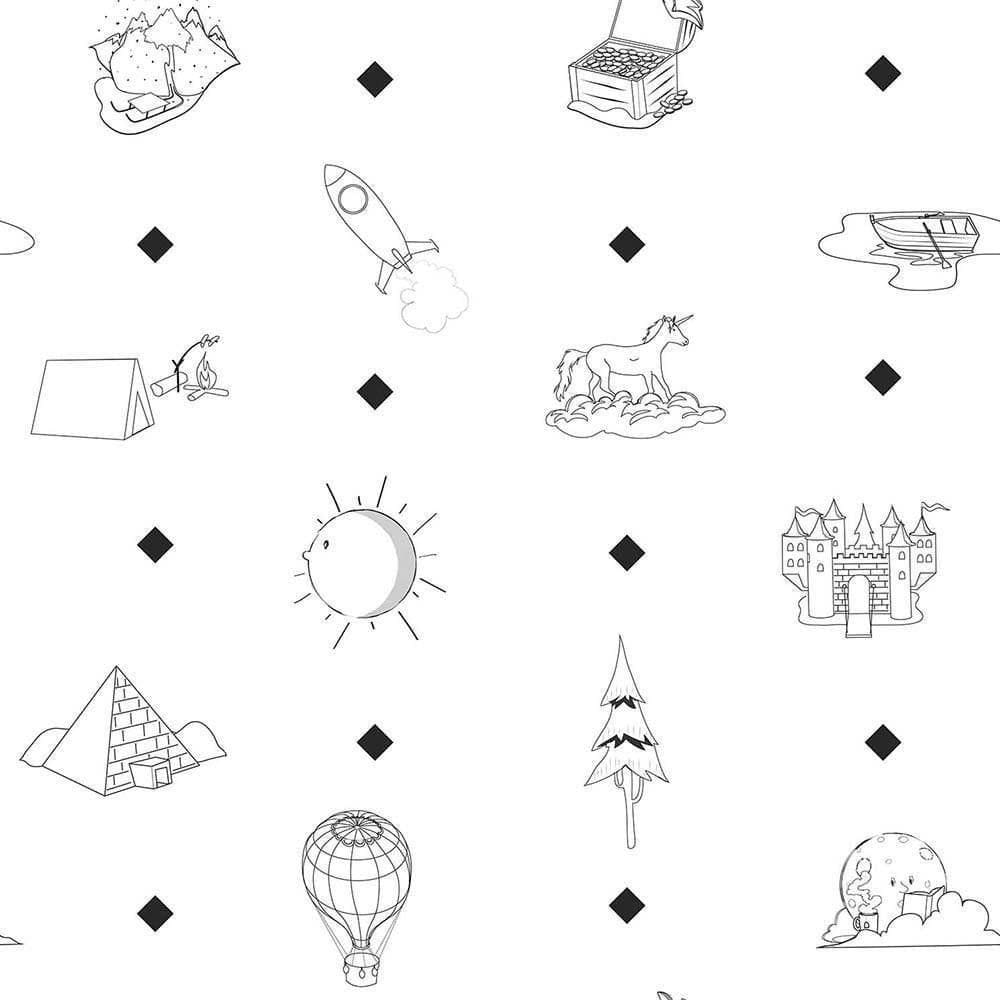 Papel De Parede Play Colorir 98108 - Rolo 10m X 0,53m