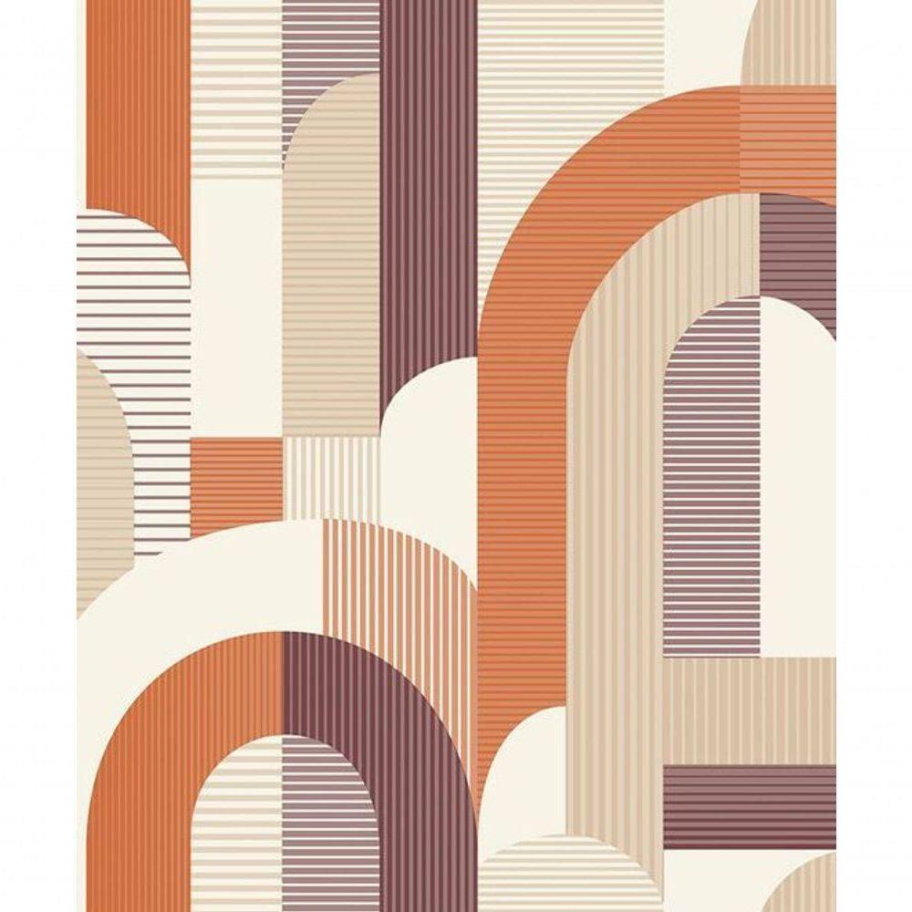 Papel De Parede Maison Geométrico Vermelho Mn3608