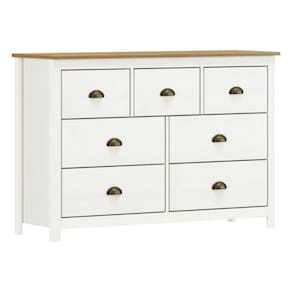 Cômoda 7 Gavetas Em Madeira Linha Topázio - Branco/freijó