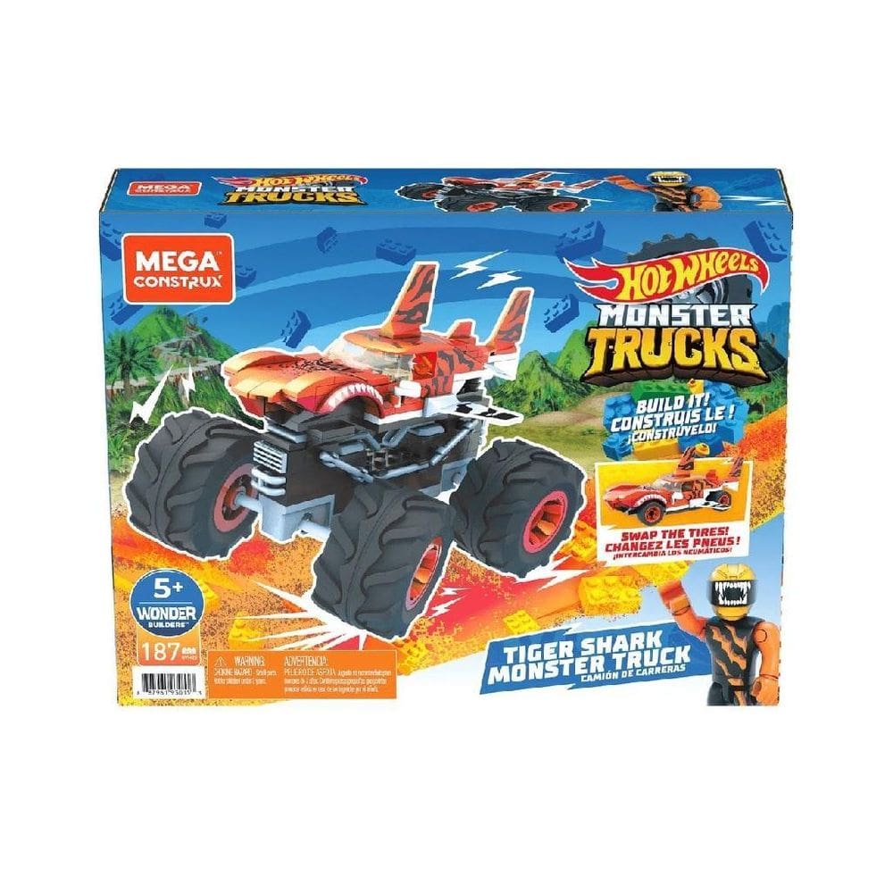 Hot Wheels Monster Trucks Mega Construx Tiger Shark Gvm26