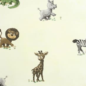 Papel De Parede All Kids Bichinhos Fundo Verde H2912703 Rolo 10m X 0,53m