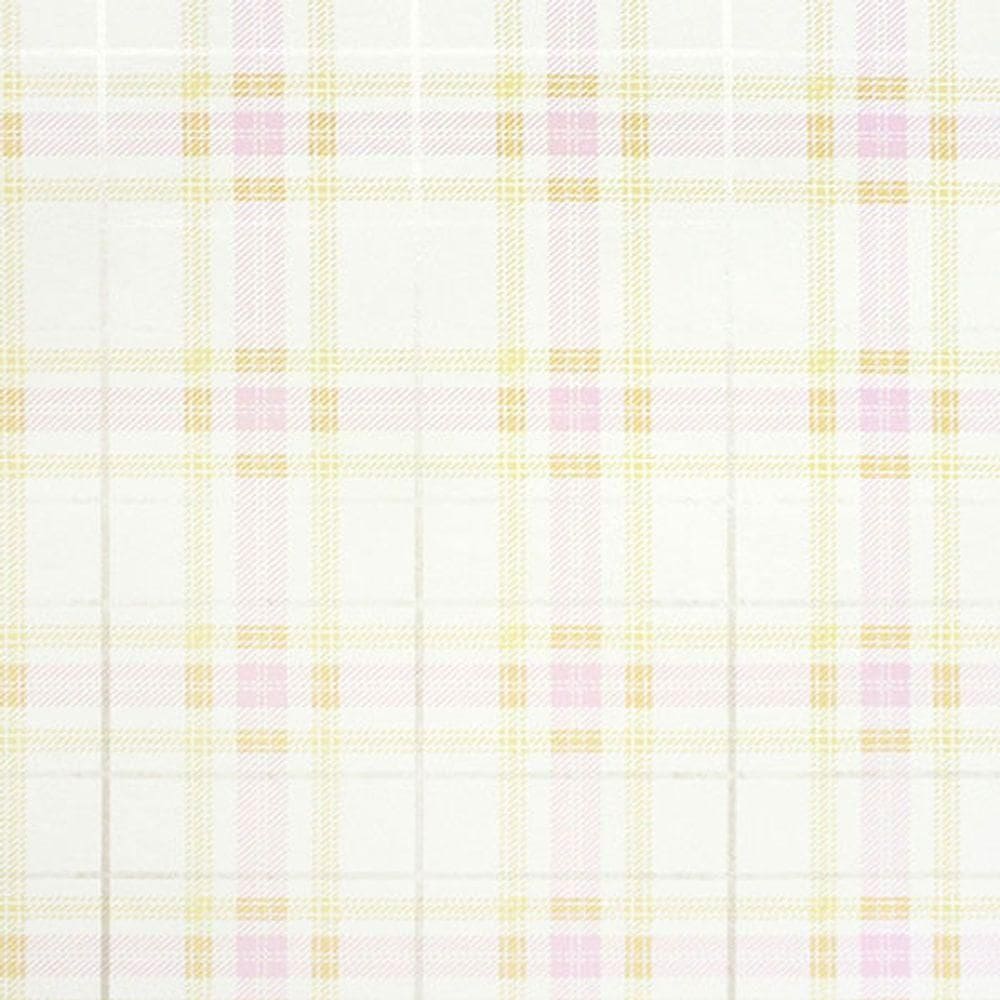Papel De Parede All Kids Xadrez Amarelo E Rosa H2910807 Rolo 10m X 0,53m