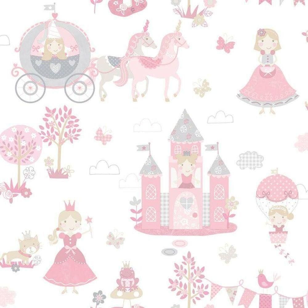 Papel De Parede Conto De Fadas - G78371 Rosa E Cinza Tiny Tots 2 - G78371