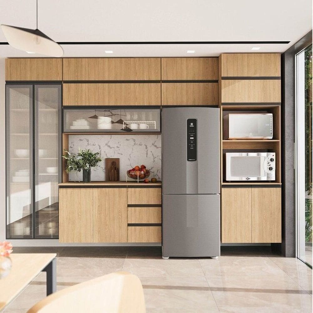 Cozinha Modulada 10 Peças 7 Aéreos 1 Balcão 1 Torre 1 Cristaleira Nara Cabecasa Madeiramadeira Avena