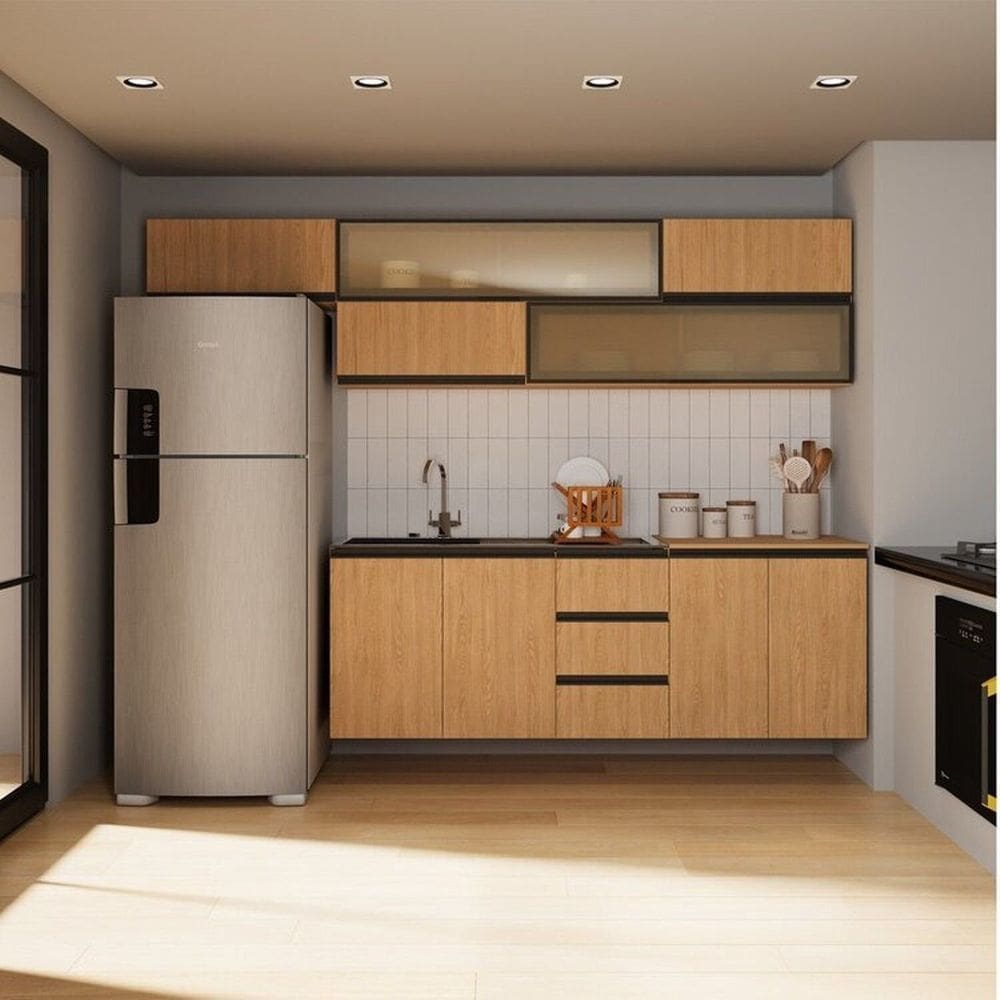 Cozinha Modulada 7 Peças 5 Aéreos 2 Balcões Nara Cabecasa Madeiramadeira Avena