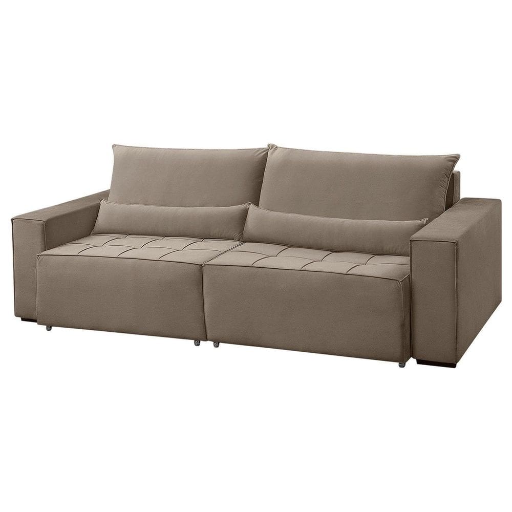Sofá Cama 4 Lugares Retrátil e Reclinável Master Castor