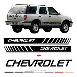 Kit Adesivo Lateral E Traseira Chevrolet Blazer Preto Fba020