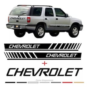Kit Adesivo Lateral E Traseira Chevrolet Blazer Preto Fba020