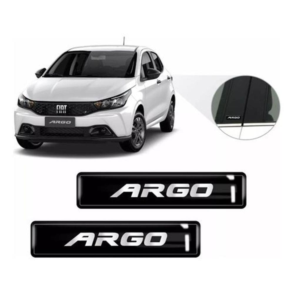Kit Adesivos 2 Emblemas Lateral Coluna Argo Resinado 3D
