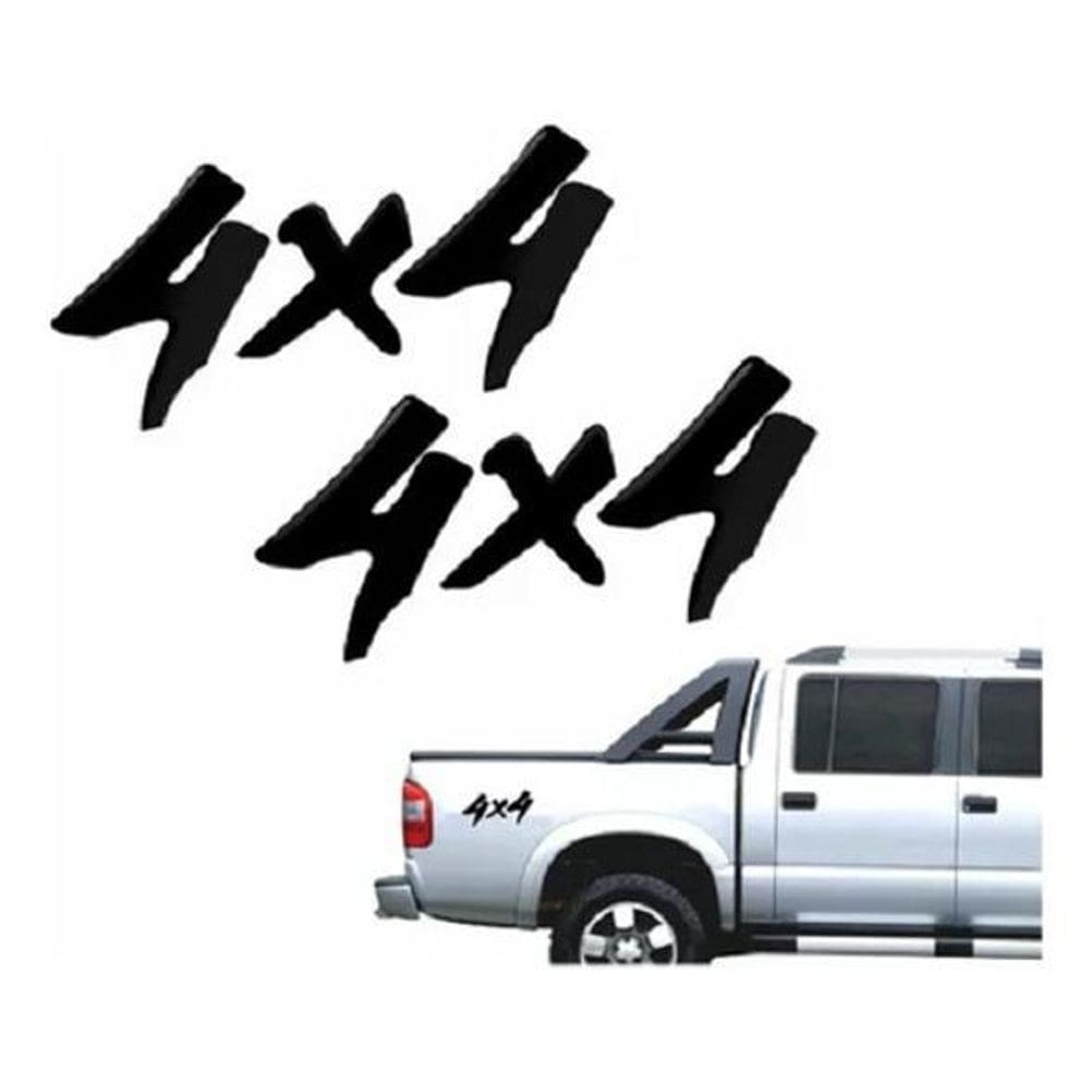 Emblema Adesivo Resinado 4X4 S10 1995 Preto S10R62 Fk