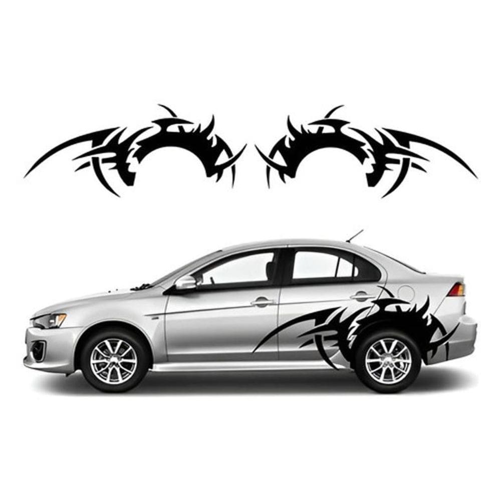 Par Adesivo Faixa Lateral Mitsubishi Lancer Tuning Tribal