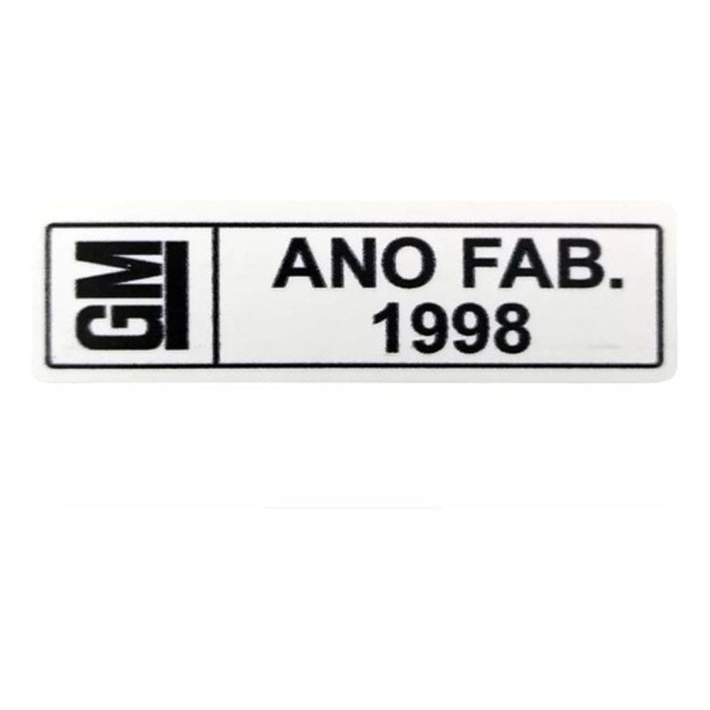 Adesivo Etiqueta Plaqueta Ano Fabricação Chevrolet Gm 1998