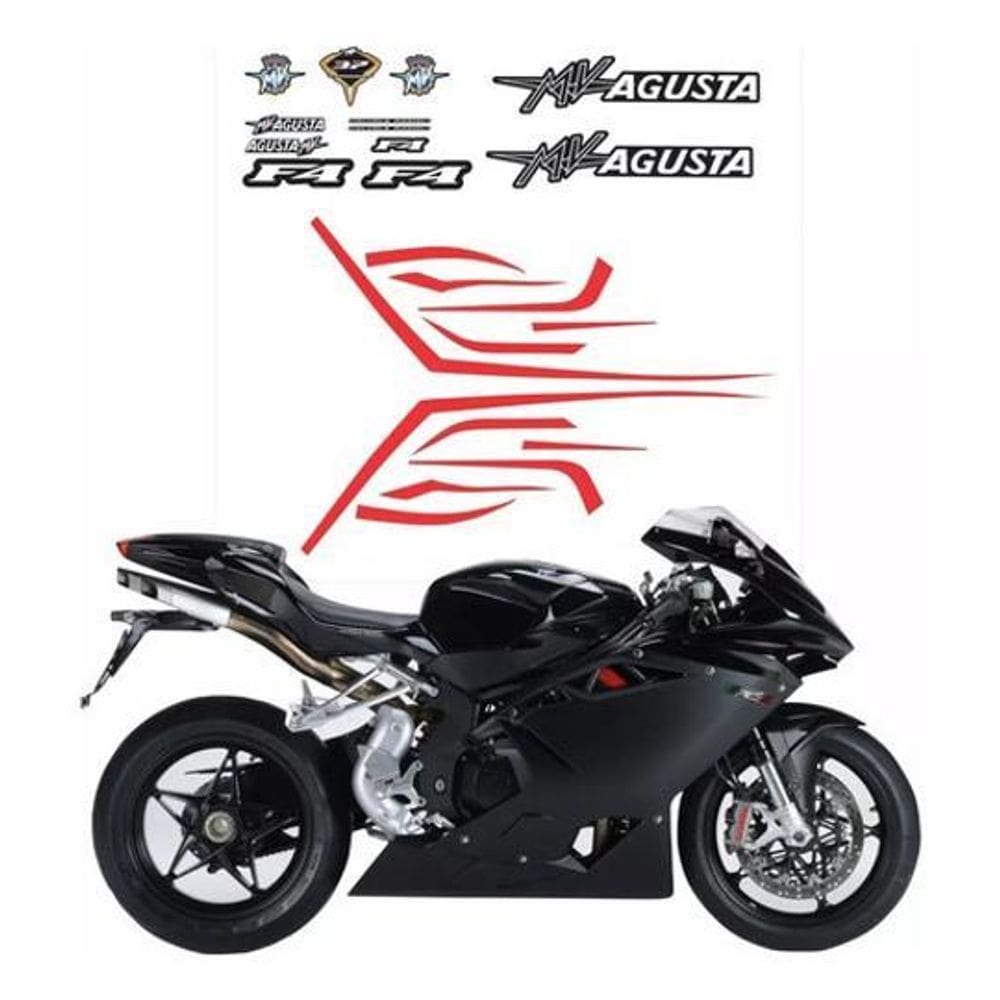 Kit Adesivo Compatível Mv Agusta F4 2014 Preta Completo 013