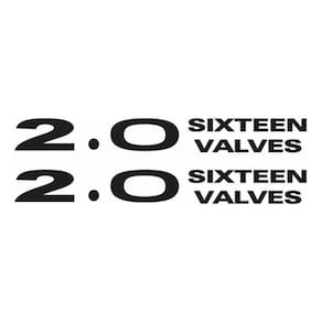 Par Adesivos 2.0 Sixteen Valves Capo Pajero Tr4 Em Preto