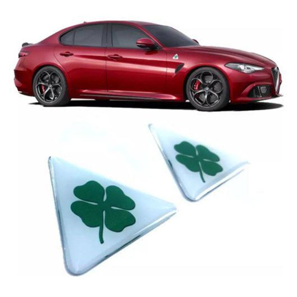 Par Adesivo Emblema Trevo Quadrifoglio Compatível Alfa Romeo