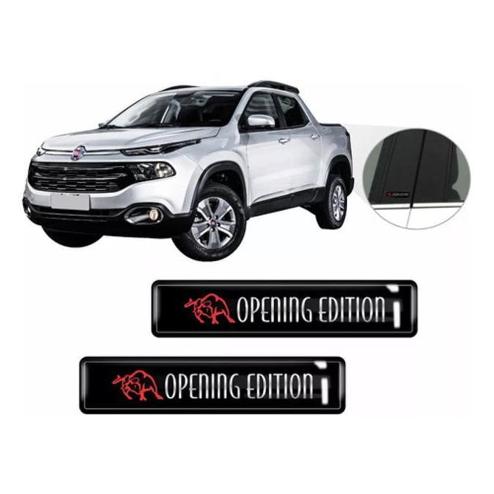 Kit Adesivo Emblema Lateral Coluna Toro Opening Resinado 3D