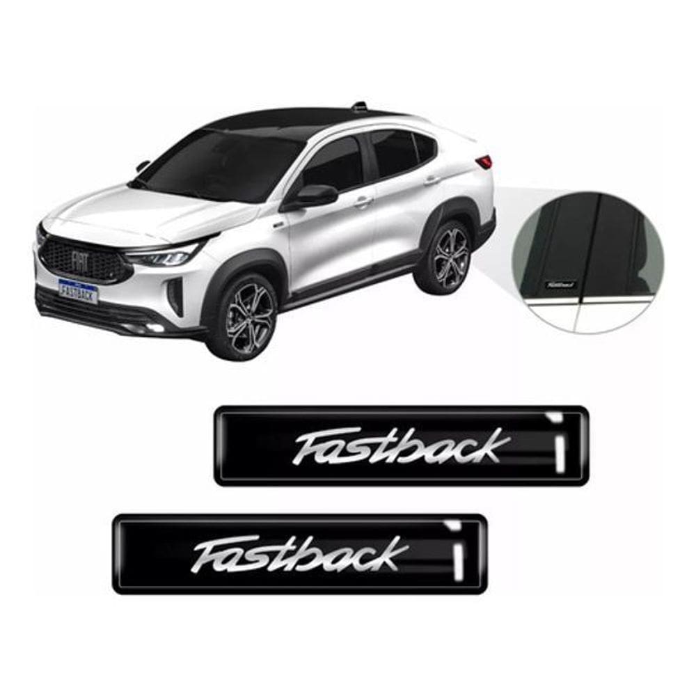 Kit Adesivos 2 Emblemas Lateral Coluna Fastback Resinado 3D