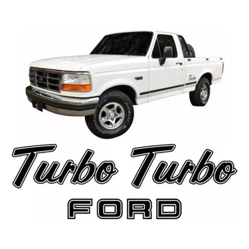 Kit Emblema Adesivo Ford F1000 Turbo Em Preto F10002