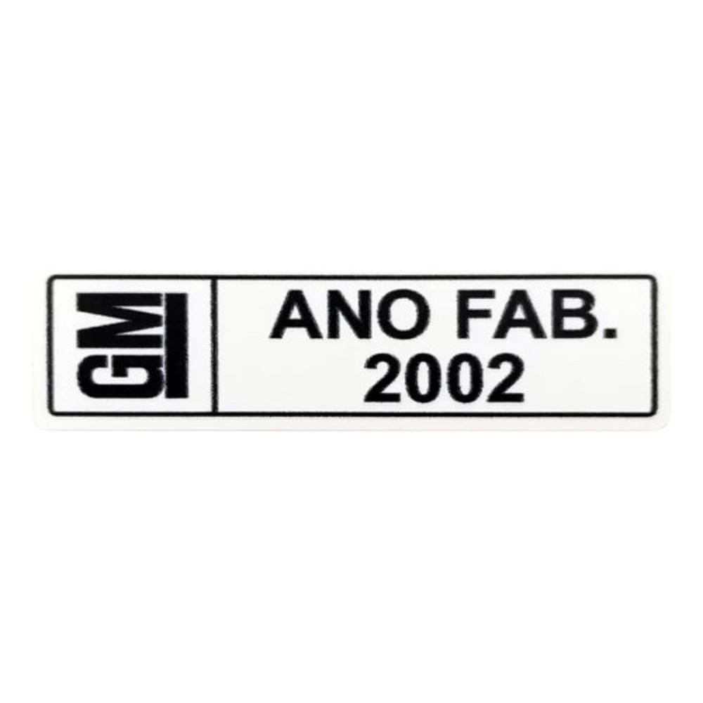 Adesivo Etiqueta Plaqueta Ano Fabricação Chevrolet Gm 2002