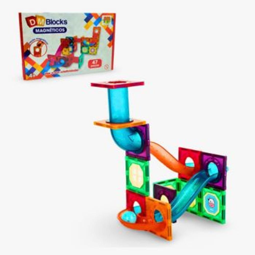 DM Blocks 47 Pecas DM Toys Blocos de Montar Magneticos Jogo de Encaixe Brinquedo Recreativo