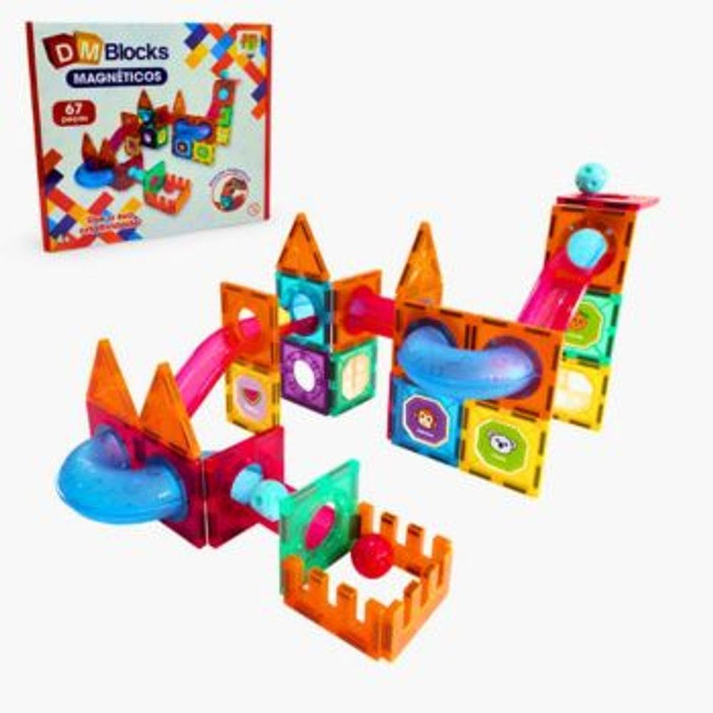DM Blocks 67 Pecas DM Toys Blocos de Montar Magneticos Jogo de Encaixe Brinquedo Recreativo