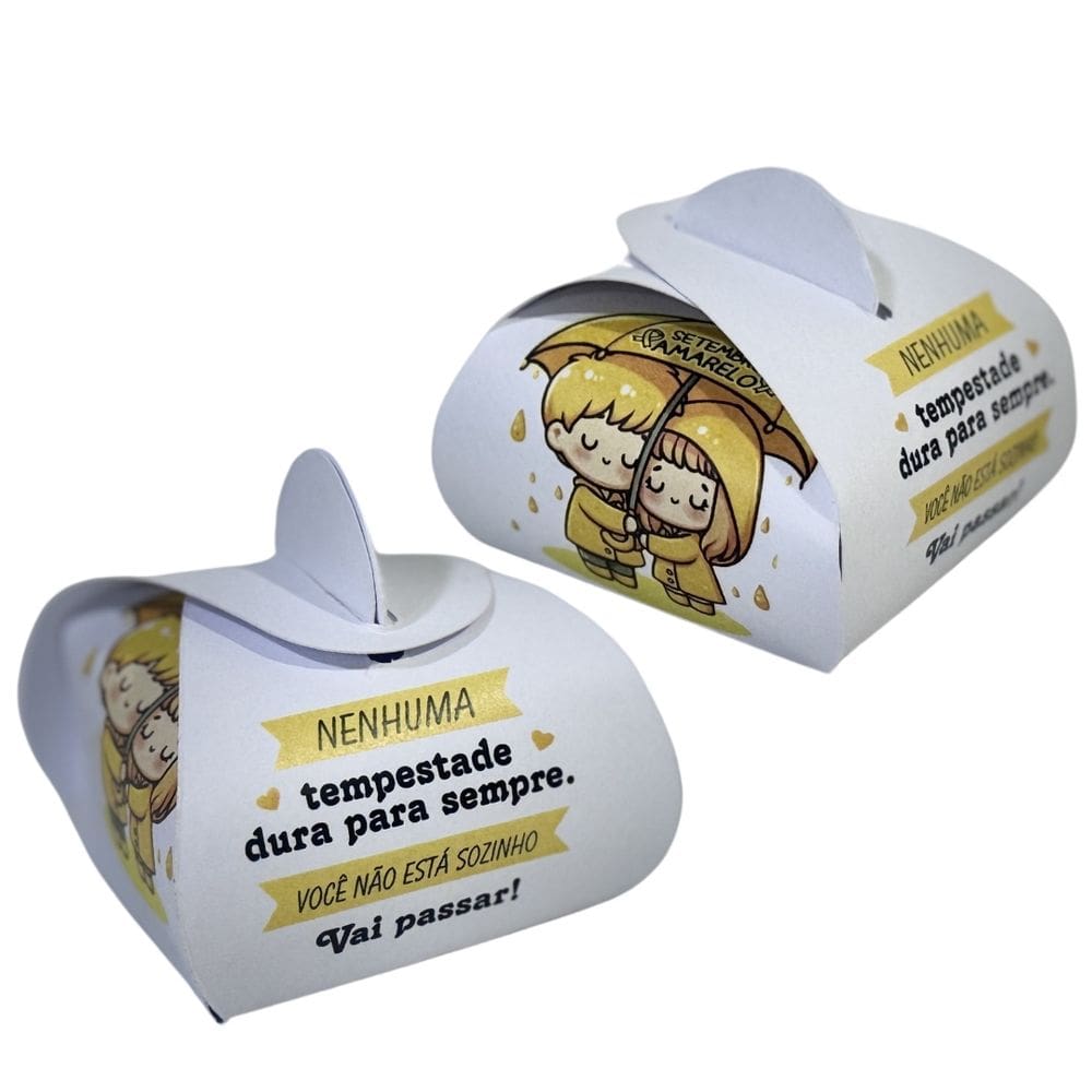 50 Lembrancinha Setembro Amarelo Caixinha Bem Casado Mimo Cliente