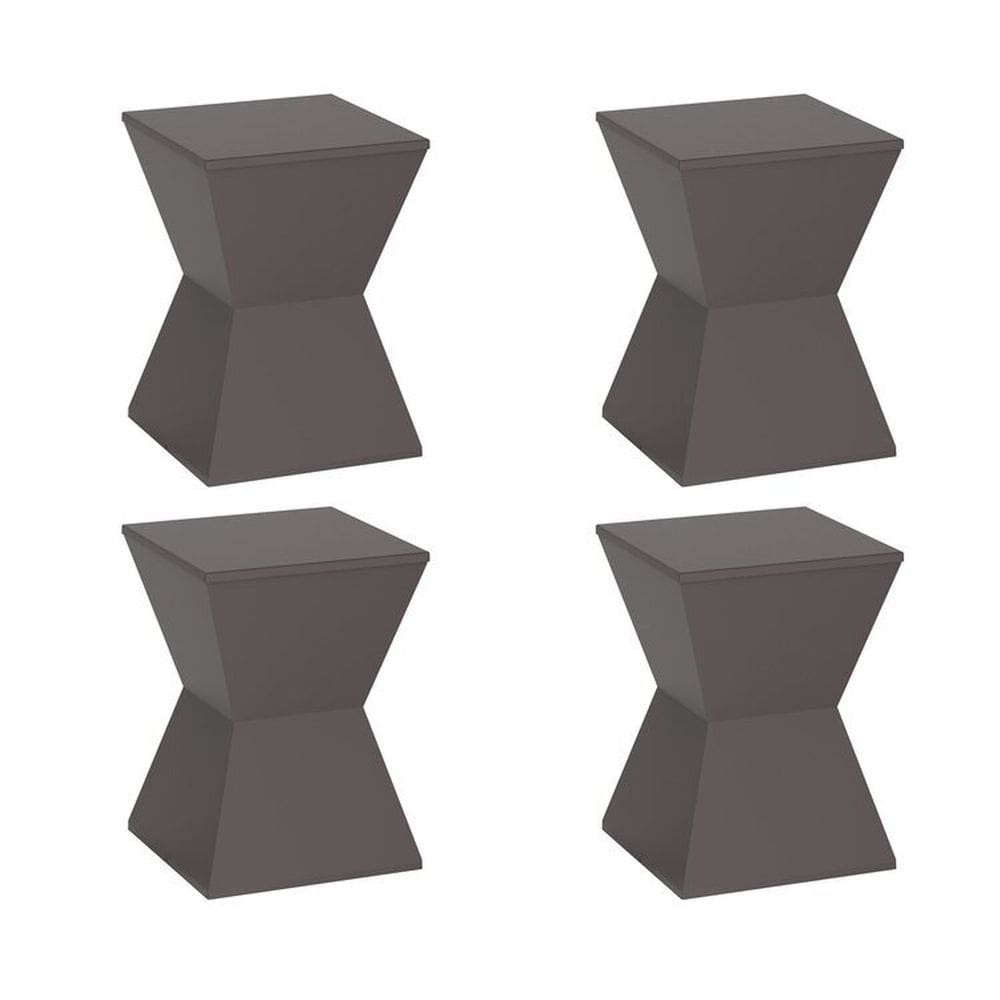 Conjunto com 4 Banquetas Nitro Cinza Mushroom