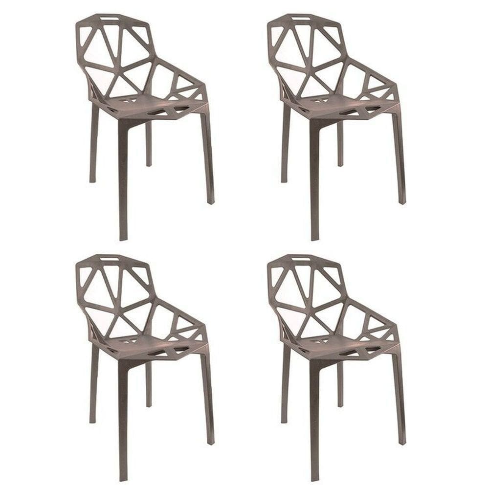 Conjunto com 4 Cadeiras Pixel Cinza Mushroom