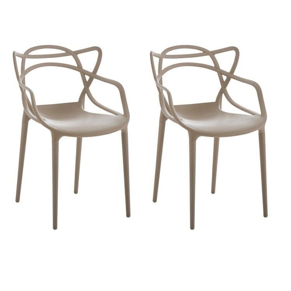 Kit 2 Cadeiras Allegra Flex 85cmx54cmx56 Cm Nude