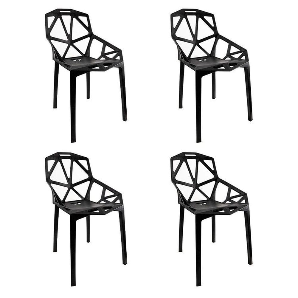 Conjunto com 4 Cadeiras Pixel Preto