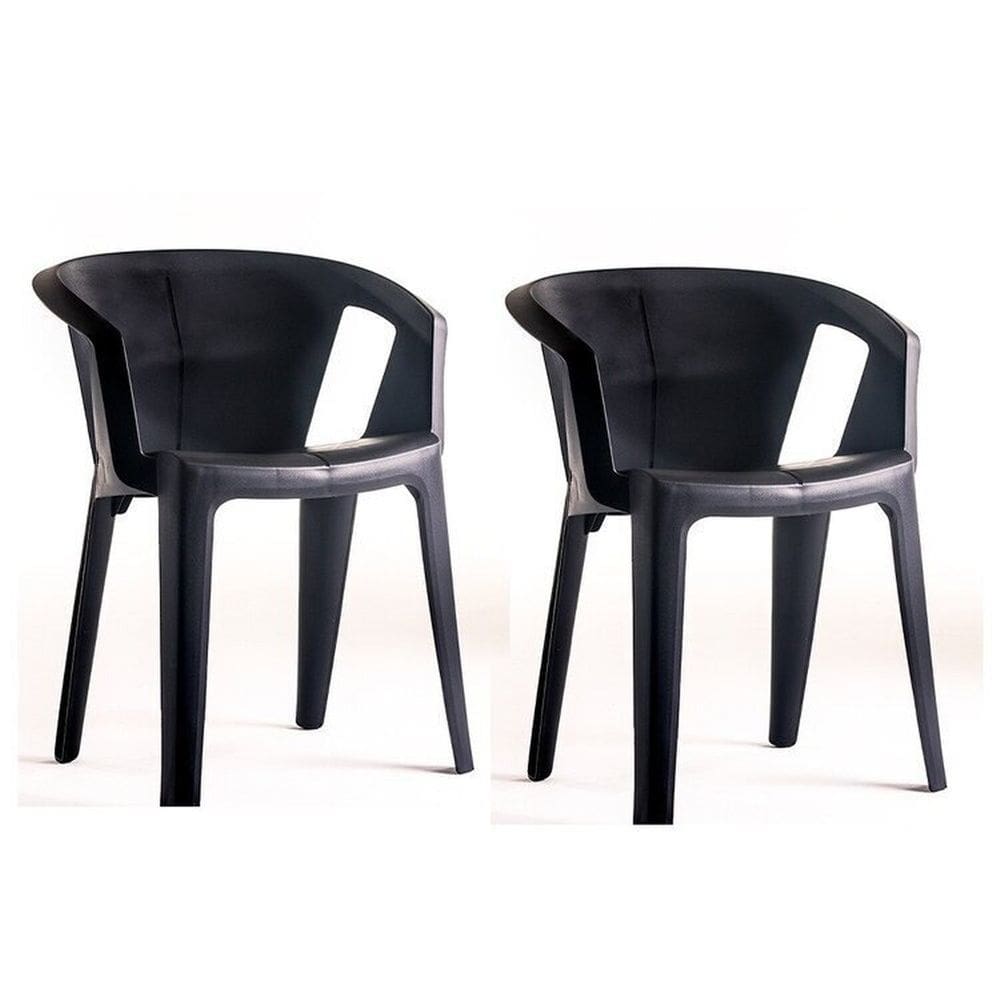 Conjunto com 2 Cadeiras Una Preto