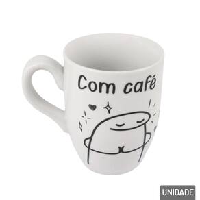Caneca de Porcelana 350ml Figura Flork com Frase - Tudo em Caixa