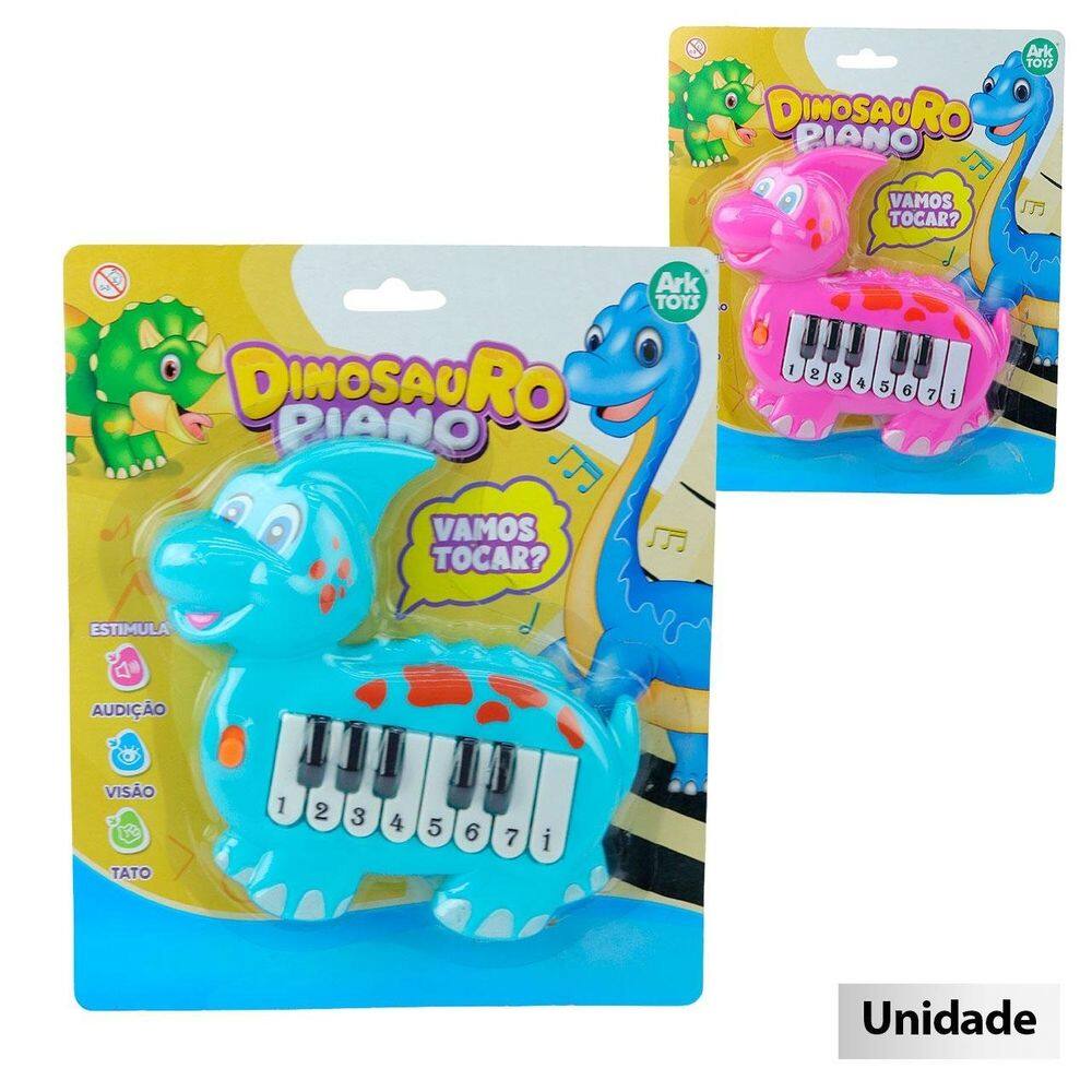 Teclado Musical Infantil Dinossauro Color - Tudo em Caixa
