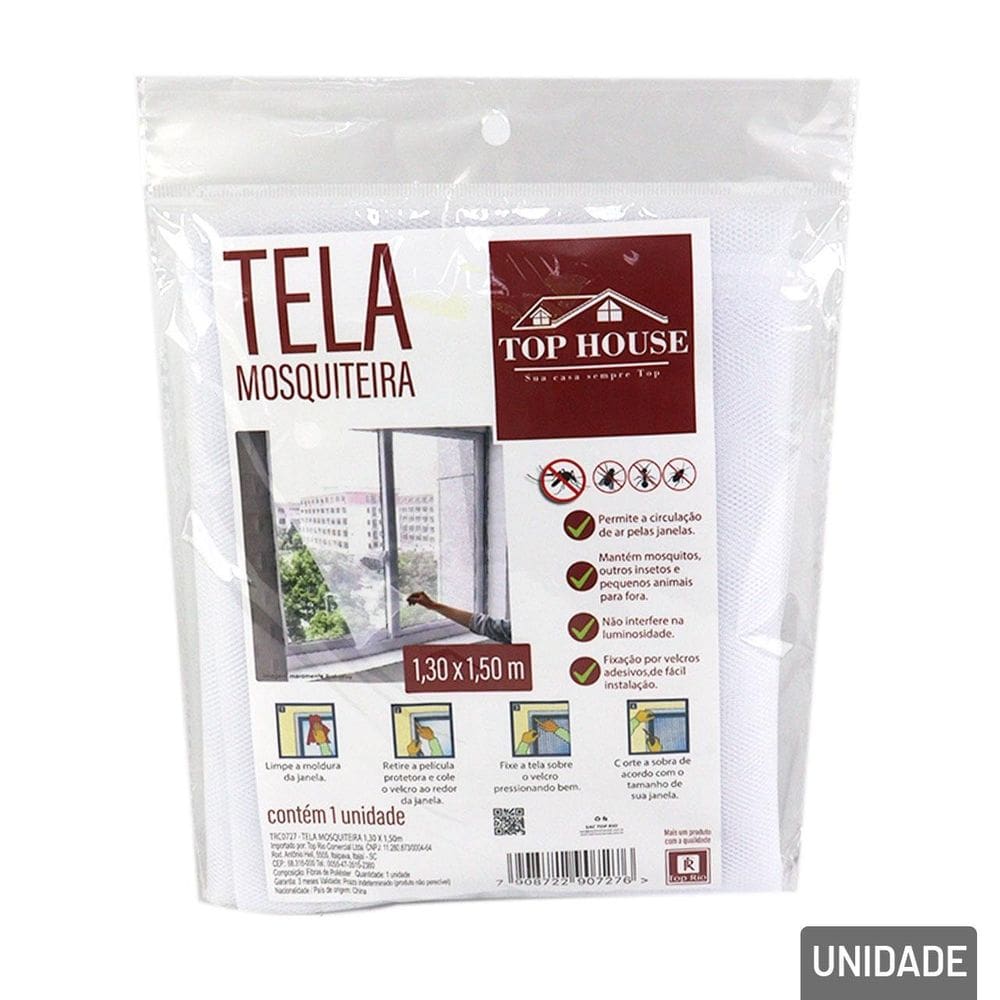 Tela Mosquiteira 130x150m - Tudo em Caixa