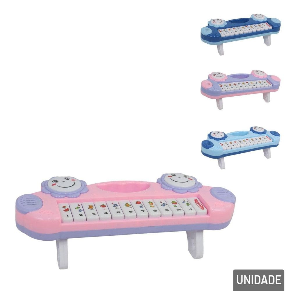 Teclado Musical Infantil Flores Color - Tudo em Caixa