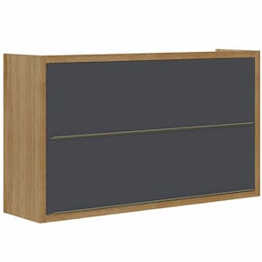Armário de Cozinha Aéreo Triplo Aramóveis Paola com 2 portas e largura de 120 cm carvalho Grafite