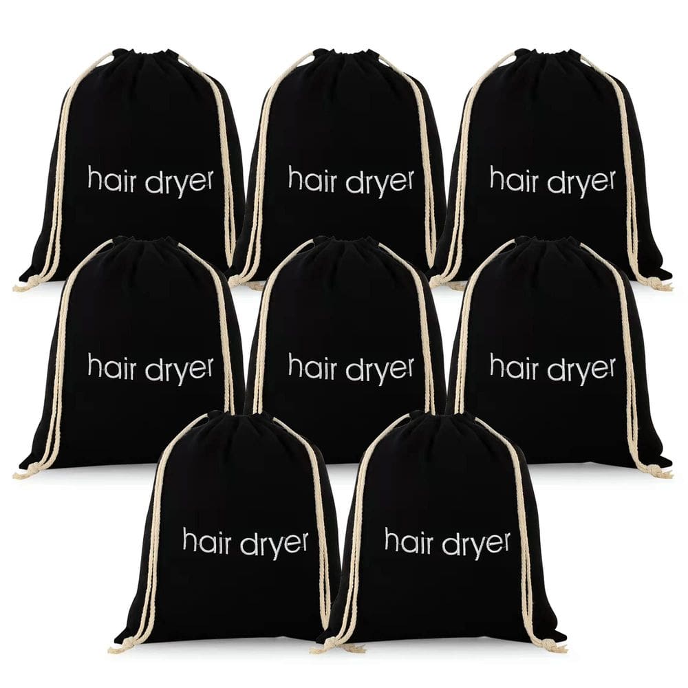 Bolsas para secador de cabelo ERKXD 3 | 6 | Pacote com 8 bolsas com cordão para viagem