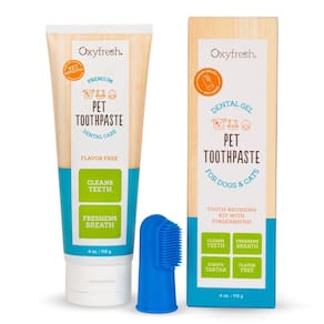 Conjunto de pasta de dentes e escova de dentes Oxyfresh Premium para cães