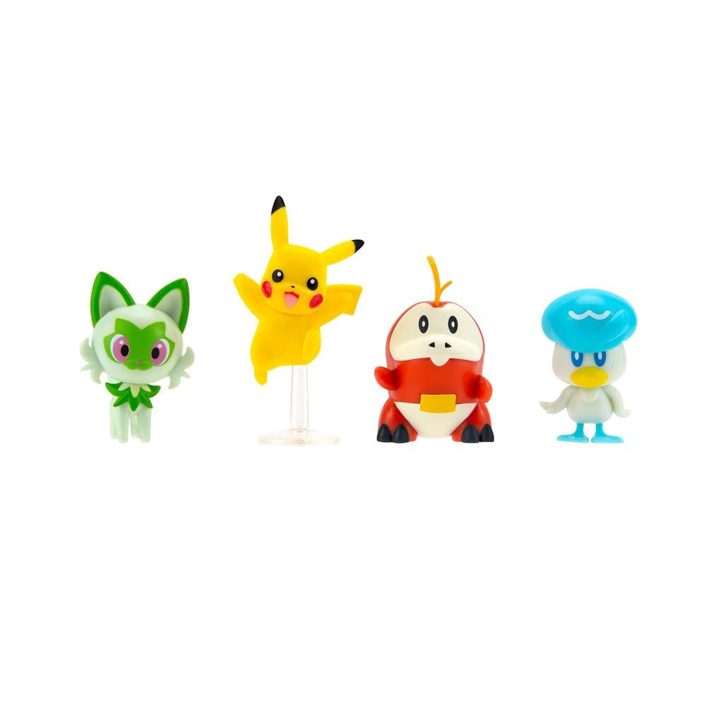 Pacote de figuras Pokémon Paldea Battle com Pikachu, Fuecoco, etc