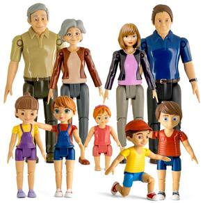 Conjunto de jogos Dollhouse People TOMLEON com 9 bonecos posicionáveis