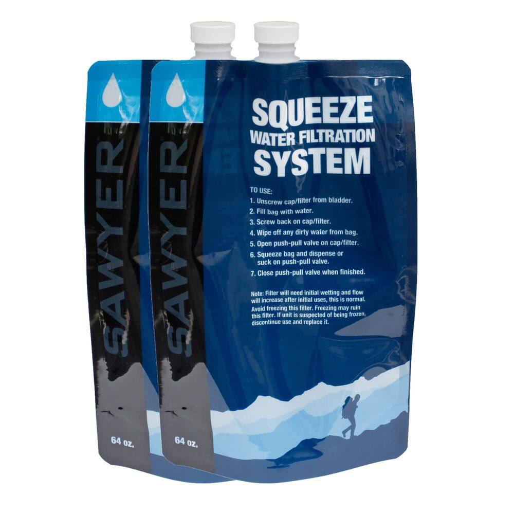 Bolsa de filtragem de água, pacote com 2 unidades, Sawyer SP114, 1,9 L para Squeeze