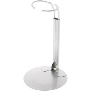 Suporte de boneca Plymor DSP-60S prateado ajustável para bonecas de 25-35 cm